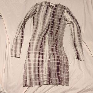 Chic Long Sleeve Tie-Dye Dress